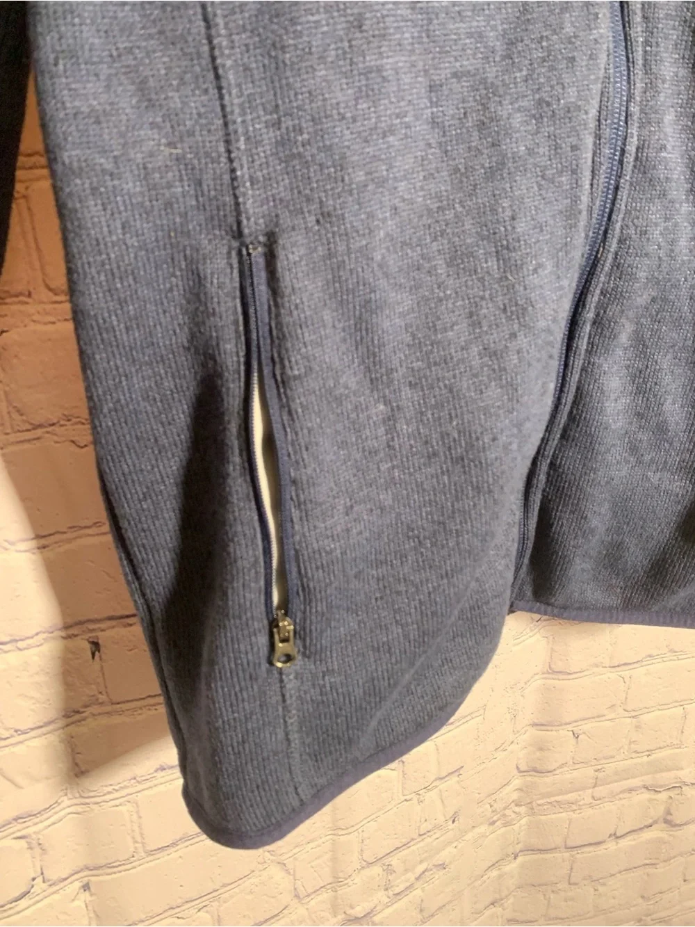 L.L.Bean Kids Sweater Fleece Hooded Jacket Full Zip Navy Sz L (14-16) Casual